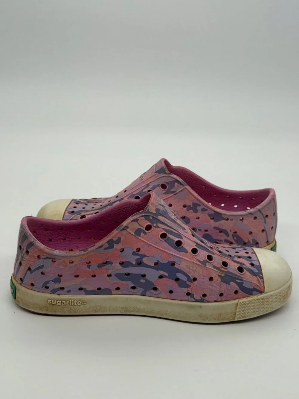 Native Jefferson Print Kids Water Shoes Pink Purple Camo J2